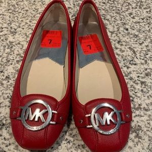 Red Michael Kors Flats